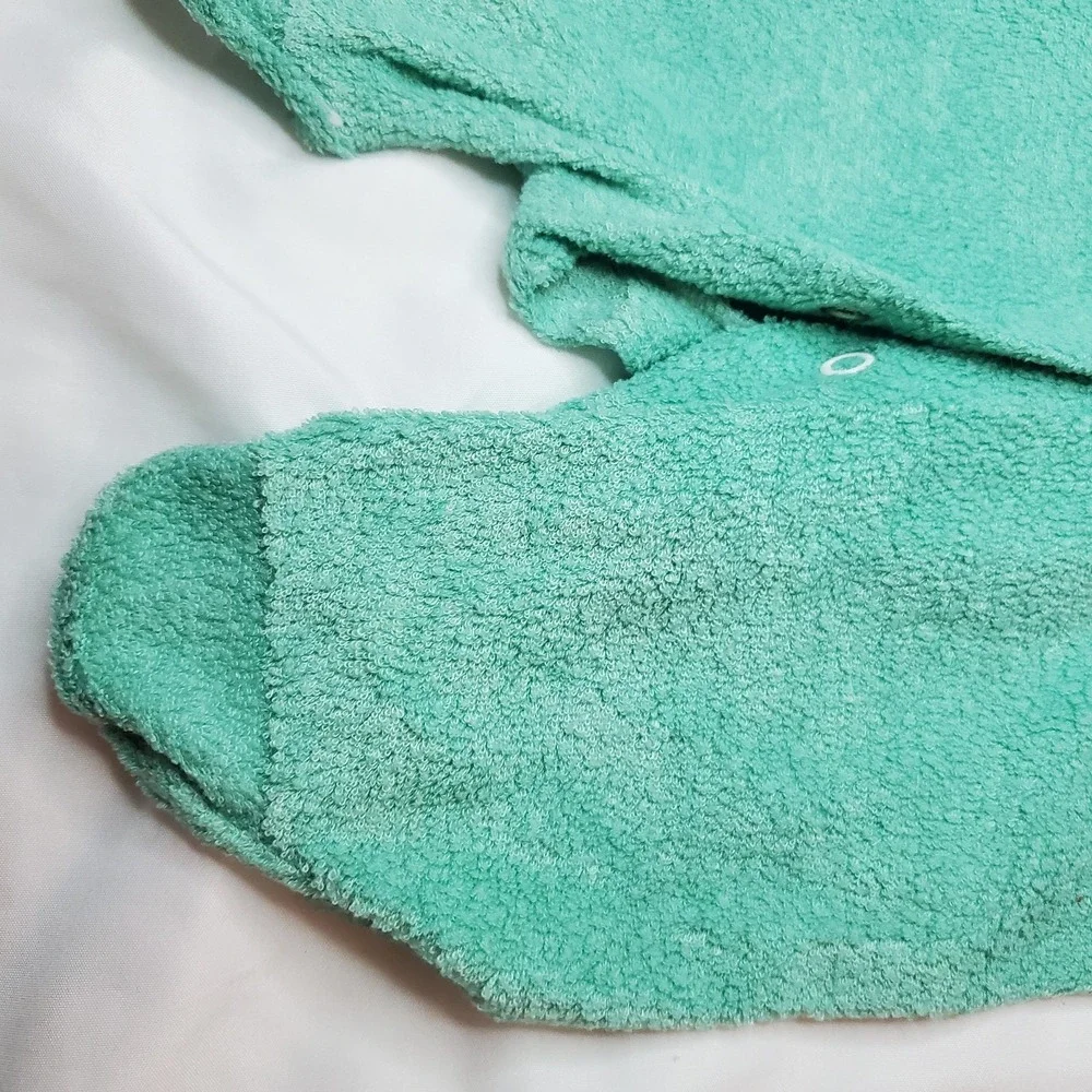 Vtg Paddington Bear Baby Newborn - 3 mos Green Terrycloth Footed Pajamas sleeper